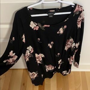 Floral black blouse